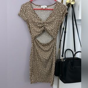 Brown floral dress